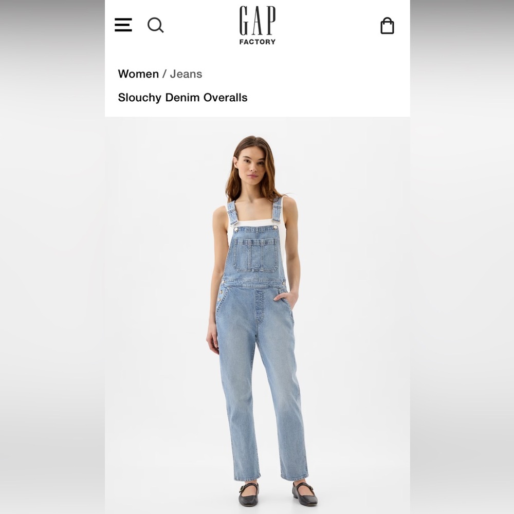 Gap Slouchy Denim Overalls